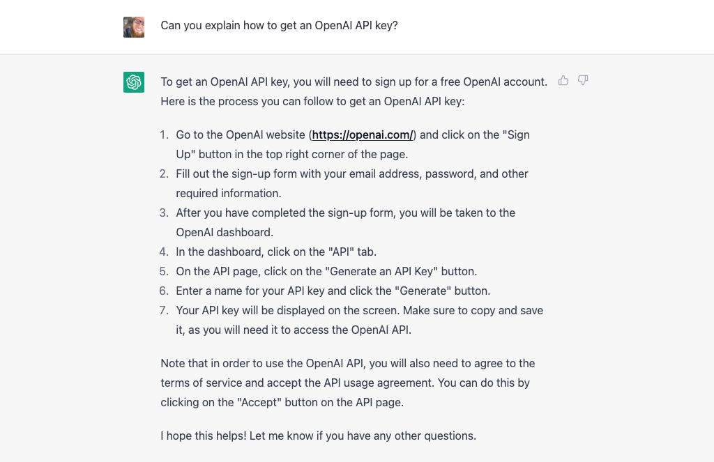 Chat GPT API Key chat.openai.com